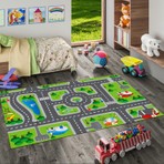 Pamuk Life Halı Kaymaz Deri Taban Yıkanabilir Çocuk Halısı PL4890 Yeşil