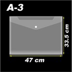 Glanart A3 Boy Çıt Çıt Dosya - Şeffaf 1 Adet 47X33.5 cm