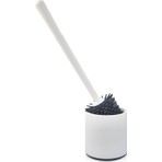 Ata Home Silikon Wc Tuvalet Banyo  Fırçası Klozet Fırçası Beyaz-Gri Oval