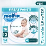 Molfix Premium Ultra Fırsat Paketi 3 Beden 94 Adet