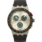 Swatch SUST402 Erkek Kol Saati Siyah Silikon Kordonlu 5 ATM Suya Dayanıklı Metalik Gri Kasa