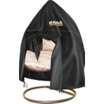 Haegs Bahçe Salıncağı Örtüsü Siyah Rattan Hamak Koltuk Koruyucu Kılıfı 190 x 115 cm Tek Kişilik