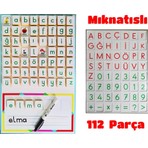 Green Class Okutmatik Mıknatıslı Alfabe Seti 112 Parça 40x25x0,6 cm Renkli Eğlenceli Eğitim Aracı