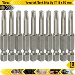 Gfb Yuvarlak Tork Bits Uç | T 15 x 50 mm | 10 Adet