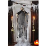 Parti Adresi Cadılar Bayramı Kuru Kafa İskelet Figürlü Asılabilir Halloween Parti Dekoru Siyah 75 cm
