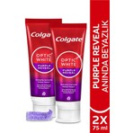 Colgate Optic White Purple Reveal Beyazlatıcı Diş Macunu 75 ml X2 Anında Daha Beyaz Dişler İçin