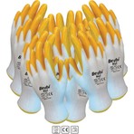 Beybi Nitril İşçi Eldiveni Sarı Pn7 No-10 XL 6'lı Yırtılmaya Karşı Dirençli Dikişsiz Polyester