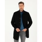 Pierre Cardin Erkek Siyah Yün Karışımlı Slim Fit Palto 50297488-VR046