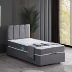 Setay Defne İkili Set Tek Kişilik Baza Başlık - Gri