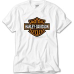 Crows Gate Harley Davidson Logo Beyaz Tişört