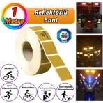 Glaswen 1 mt Reflektörlü Reflektif Fosforlu Araç Oto Kamyon Şerit Bant Tüvtürk Onaylı Kesikli Sarı Ikaz Bandı