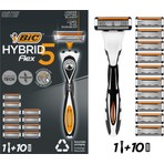 Bic Flex 5 Hybrid Tıraş Bıçağı Seti 1 Gövde + 10 Yedek Başlık - 5 Bıçaklı Erkek Tıraş Bıçağı