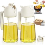 Mis Kitchen 2 Adet 550ML Yeni Nesil Çift Fonksiyonlu Cam Yağdanlık Karışık Renk