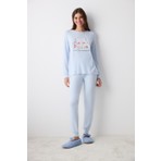 Penti Lazy Weekend Açık Mavi Pantolon Pijama Takımı
