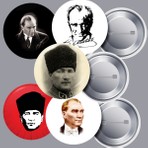 DeBu 5 Farklı Çeşit Atatürk Yaka Rozeti 58 mm Büyük Boy