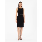 Pierre Cardin Kadın Siyah Slim Fit Dokuma Elbise 50297162-VR046