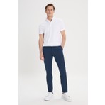 Altınyıldız Classics Erkek Lacivert Kanvas Diz İzi Yapmayan Slim Fit Dar Kesim Yan Cep Esnek Chino Pantolon