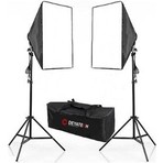 Deyatech Softbox 50X70CM Paraflaş 4 Duylu Ikili Set Sürekli Işık 200CM Adaptörlü
