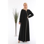Medipek Yandan Bağlamalı Namaz Elbisesi Siyah