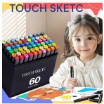 Touch Sketc 60 lı 'Çift Taraflı Marker Kalem Seti Çanta Siyah Model