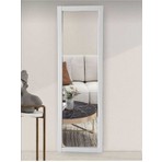 Mirrorss Beyaz Ahşap Çerçeveli Dikdörtgen Duvar Aynası - 121x37 cm