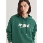 Mavi Mavi Logo Baskılı Kapüşonlu Yeşil Sweatshirt 168334-71874
