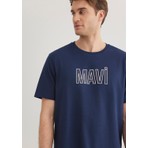Mavi Mavi Logo Baskılı Lacivert Tişört 066842-70758