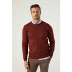 Regular Fit Kiremit Pamuk Karışımlı Triko Kazak 5HF06ORT12004