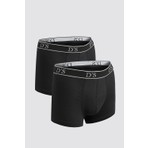 D'S Damat Ds Damat 2'li Siyah Boxer Seti Erkek Beli Lastikli Esneyebilen M Beden Desenli 4HC44ORTBS02