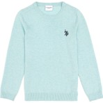U.S. Polo Assn. Kız Çocuk Su Yeşili Bisiklet Yaka Basic Kazak 50293586-VR253