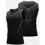 Ghassy Co. Erkek Fitness Hızlı Kuruma Nefes Alabilen Çapraz Daraltma Tipi Kolsuz Spor T-Shirt