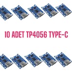 Robo Dünya TP4056 10 Adet Ters Akım Korumalı TP4056 18650 Type C Lityum Pil Şarj Devresi Type-C TP405610C