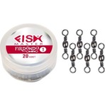 Fish Master 20 Adet Fırdöndü Paslanmaz Black Nickel Kutulu Uzun Süreli Kullanım için Pirinç Alaşım