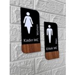 Yönline Timber Serisi Erkek ve Kadın Wc Set Yönlendirme Levhası