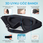 Terapise 3D Uyku Göz Bandı – Hafızalı Sünger, Ayarlanabilir Bant, Işığı Tamamen Engeller ve Göze Baskı Yapmaz