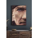 Limitless Design Mavi Gözler Atatürk Dekoratif Hd Baskı Kanvas Tablosu
