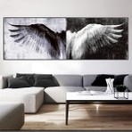 Limitless Design Siyah Beyaz Kanat 2-Hd Baskı Kanvas Tablo Salon Oturma Yatak Odası Ofis Antre Cafe Için Duvar Dekoru