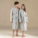 Chakra Vissana Bambu Unısex Bornoz Natural-Gri