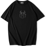 BRZ Collection Oversize White Spider Kristal Taş Baskılı T-Shirt