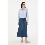 U.S. Polo Assn. Kadın Mavi Maxi Boy Jean Etek 50291112-DN0022
