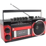Knstar Puxing PX-250BT Müzik Seti FM Radyo-USB-MP3 Player-Bluetooth Kırmızı-Siyah Kaset Çalar