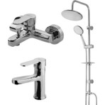 Newarc Domino Duş Ünitesi Domino Lavabo Banyo Bataryası 440615-971511-971521