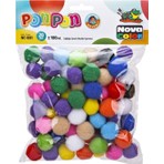 Nova Color 20 mm Ponpon 100 Adet Renkli Güvenli Çocuklar için Malzeme NC-881