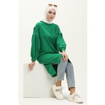 Sefa Merve Balon Kol Uzun Tunik 3031-06 Yeşil