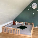Pinoxi Masif Ahşap Natural Karyola Çocuk Yatağı 120 cm   x  200  cm  Doğal Ahşap Natural