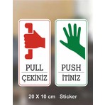Zafrak Reklam İtiniz Çekiniz Folyo Baskı Etiket 20x10 cm