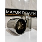 Mayuk Dizayn 120MM Paslanmaz Krom Egzoz Ucu 120'LIK Her Araca Uyumlu Egzoz Ucu 2 Adet Set