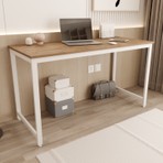 Flinder Çam/Beyaz 140x60 Çalışma Masası, Bilgisayar Masası, Ofis Masası