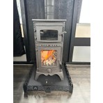 Flame Stove FS-054 Majör Lüx Döküm Soba 3 Camlı Antrasit Renkli Yüksek Isıya Dayanıklı