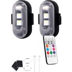 Hubstein Uzaktan Kumandalı 2'li Çakar Led/şarjlı Mini LED Işık/drone Işığı/anti Çarpışma Uyarı Işığı